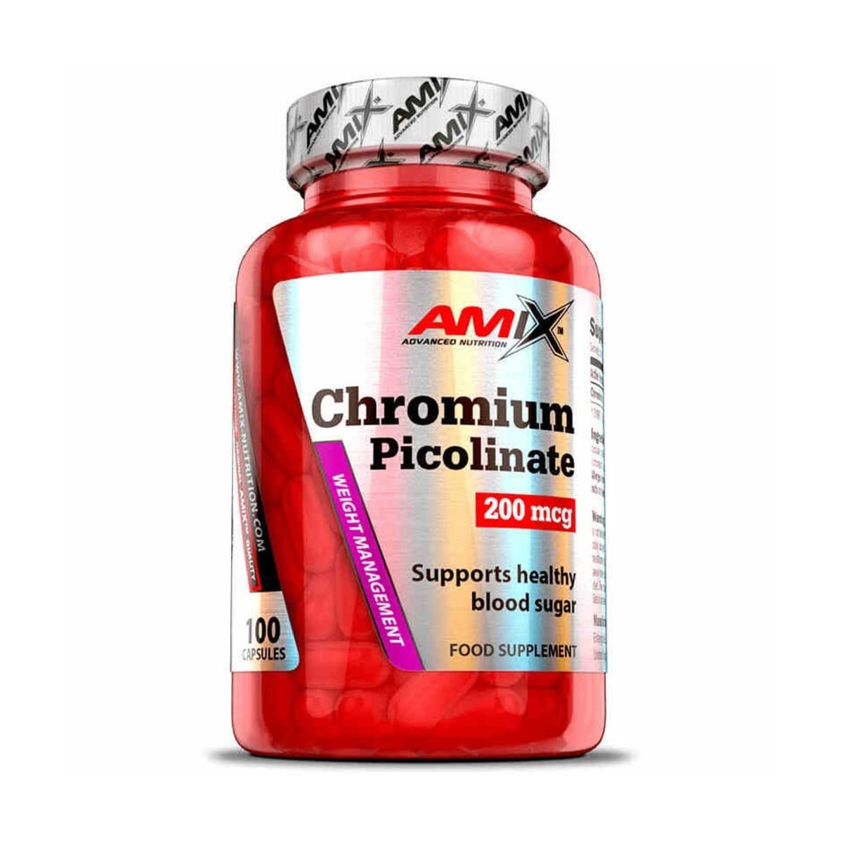 AMIX CHROMIUM PICOLINATE 200MCG 100CAP
